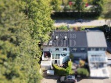 Drohnenaufnahme Modernes Reihenendhaus in St. Ingbert - S�d mit K�che, Sauna, Wintergarten, Garage und Dachterrasse