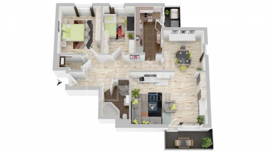 3D Grundriss Etagenwohnung Saarbr�cken
