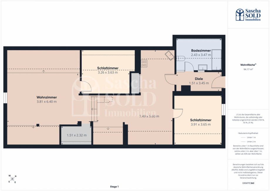 Grundriss - WE im DG Zweifamilienhaus Illingen