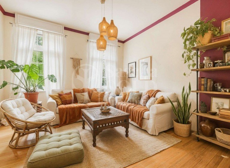 Wohnzimmer - Einrichtungsbeispiel Quierschied Etagenwohnung F�r Kreative & Freigeister - Charaktervolle 4ZKB Wohnung in Saarbr�cken am Waldrand