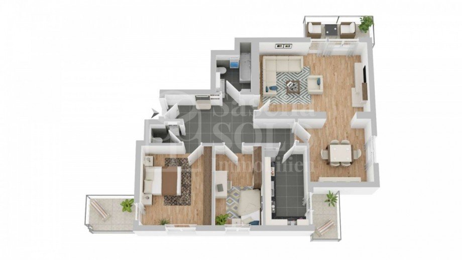 3D-Grundriss Etagenwohnung Saarbr�cken