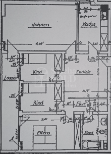 Grundriss Kapitalanlage - Vermietete 4ZKB Erdgeschosswohnung mit gro�er Loggia in Dudweiler, Saarbr�cken