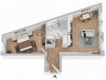 3D-Grundriss - W27 Zentral in Saarbr�cken-Dudweiler: Vermietete, renovierte 2-ZKB-Wohnung mit Stellplatz