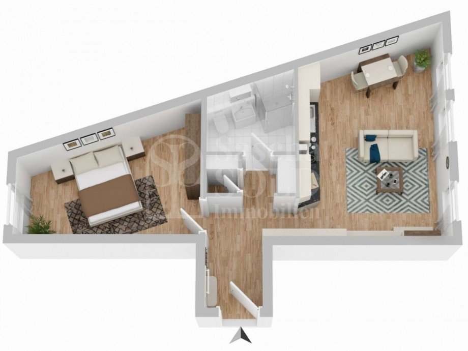 3D-Grundriss - W27 Etagenwohnung Saarbr�cken