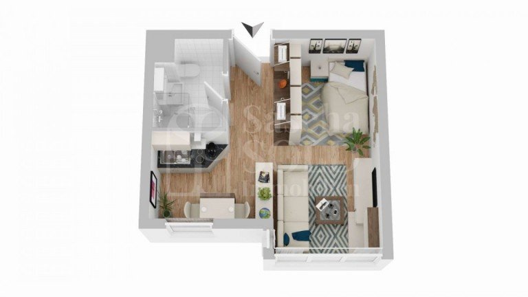 Grundriss Saarbr�cken Etagenwohnung Attraktive Kapitalanlage: Vermietetes 1-ZKB-Apartment in zentraler Lage von Saarbr�cken-Dudweiler