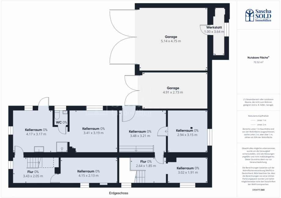 Grundriss Keller (EG) Mehrfamilienhaus Friedrichsthal