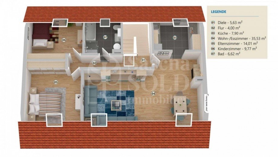 DG - Grundriss Zweifamilienhaus Blieskastel